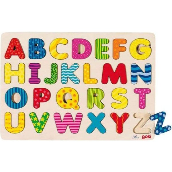 Trä alfabetpussel - GOKI - För barn - Mindre än 100 bitar - Blandat