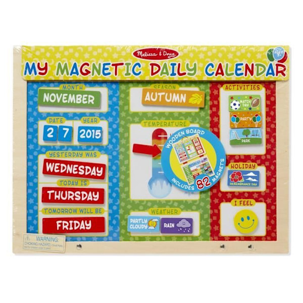 MELISSA & DOUG Magnetisk kalender för dagligt ansvar Flerfärgad