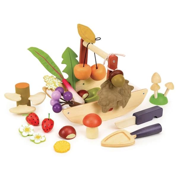 Imitationslegetøj - TENDER LEAF TOYS - Vildt samlekurv - Træ - 27 dele - 3-8 år Beige
