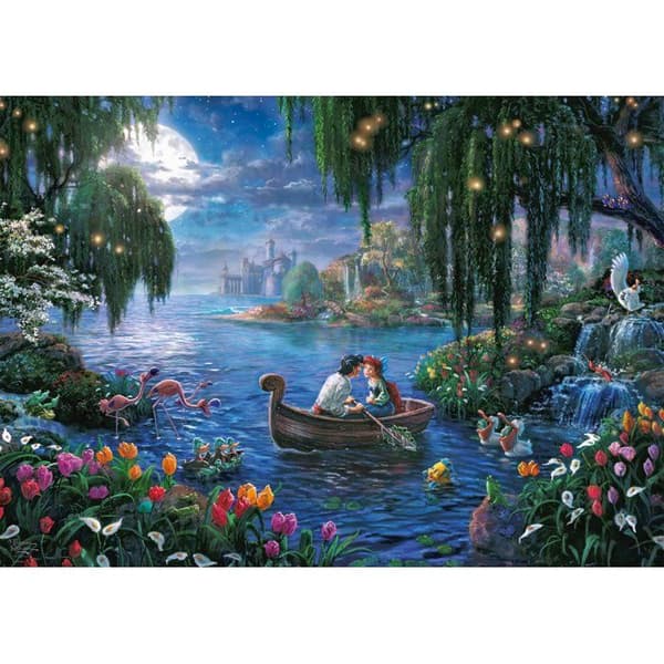 Pussel 1000 bitar - SCHMIDT SPIELE - Thomas Kinkade Studios - Disney - Den lilla sjöjungfrun och prins Eric - 1000 bitar Enfärgad