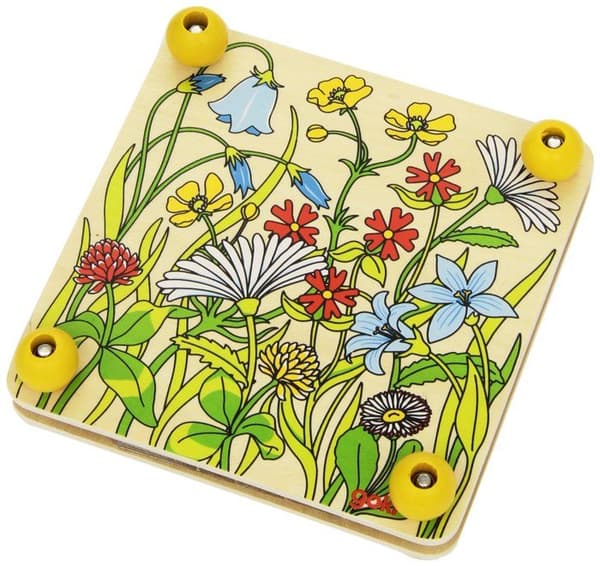 Presse-blomster - Goki - Prærie - Træ - 6 plader - 17,5 x 17,5 x 4,5 cm