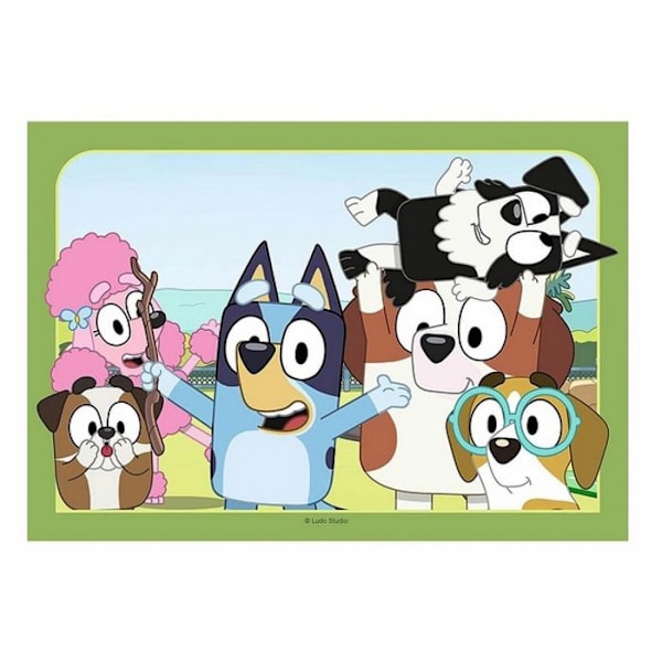 Pussel 2 x 12 bitar: Ha kul med Bluey Flerfärgad