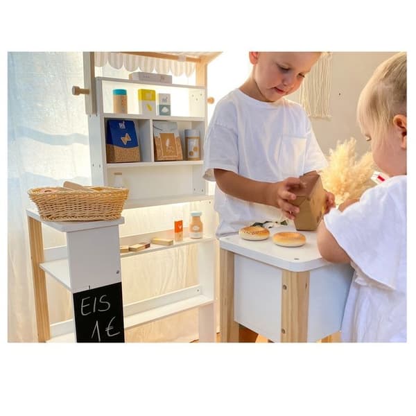 Imitationslegetøj - SMALL FOOT - Junior konditor i træ - 10 dele - Beige - 3 til 6 år beige