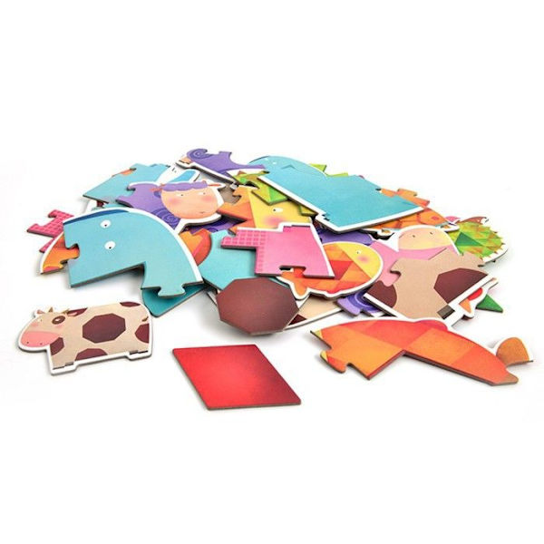 Mideer - Ensimmäinen geometriset eläinpuzzle - TROUSSELIER Flerfärgad
