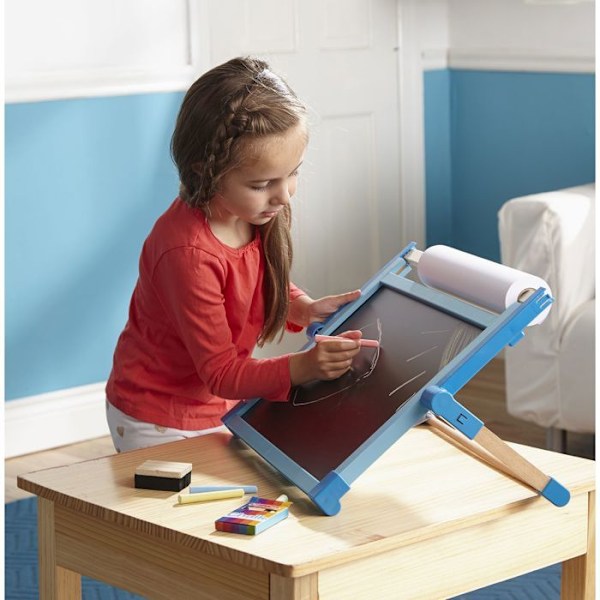 Bordstaffli - MELISSA & DOUG - Dubbel Sida - Robust Trä - 47 x 40 cm - Från 3 år Blå