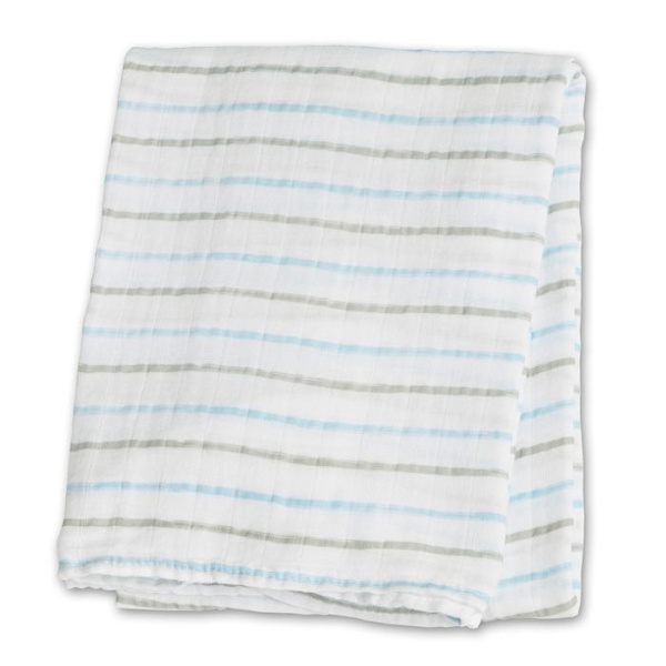 Lulujo - Muslin swaddle - Blå ränder - ELEMENT FÖR BARN Blå