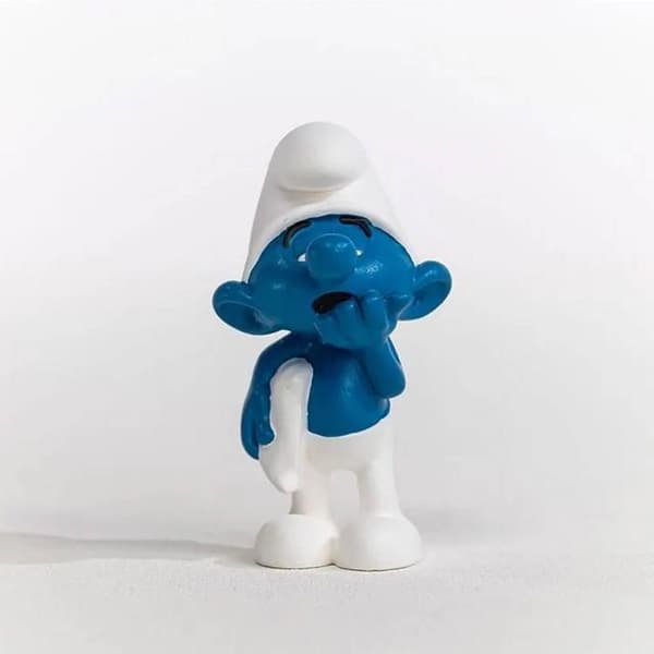 Figurine Smurf: Doven Smurf Vit, blå och svart