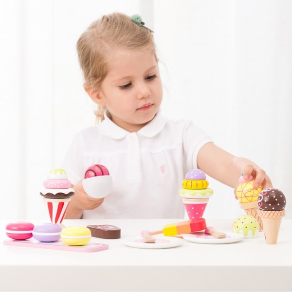 UUSI KLASSIKKOLELUT - Puinen Jäätelösarja 20 Kappaletta