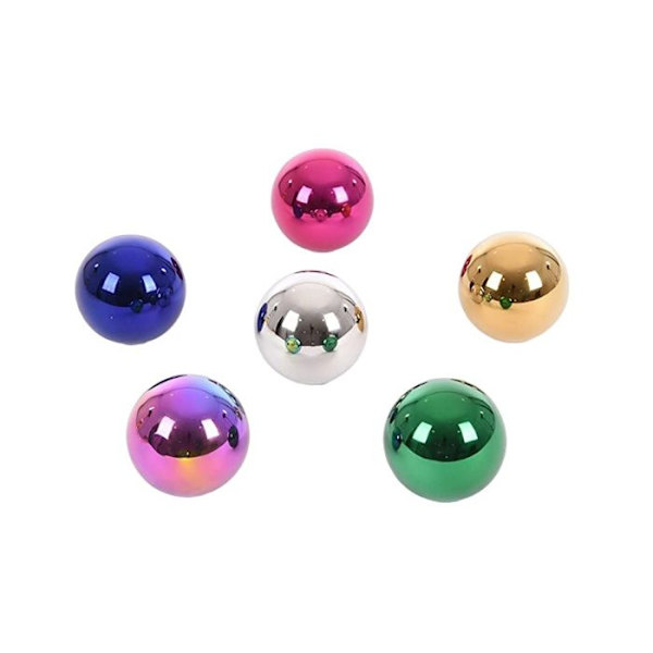 Sensoriska bollar - TickiT - Reflekterande mysteriebollar - 6 bollar - Rostfritt stål - Blandat Silver