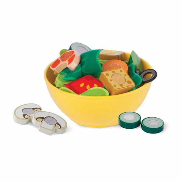 Melissa & Doug Lunchbox Skiva och salladsspelset - 52 bitar av trä och filt Flerfärgad