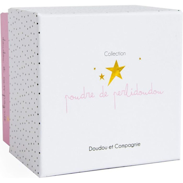 Doudou - Doudou et Compagnie - Vaaleanpunainen kukkakani - 10 cm nukke - Perlidoudou-jauhe Rosa