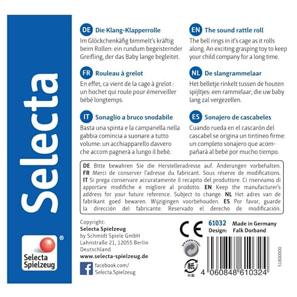 Selecta - Girollo rattande rulle - SCHMIDT Blå