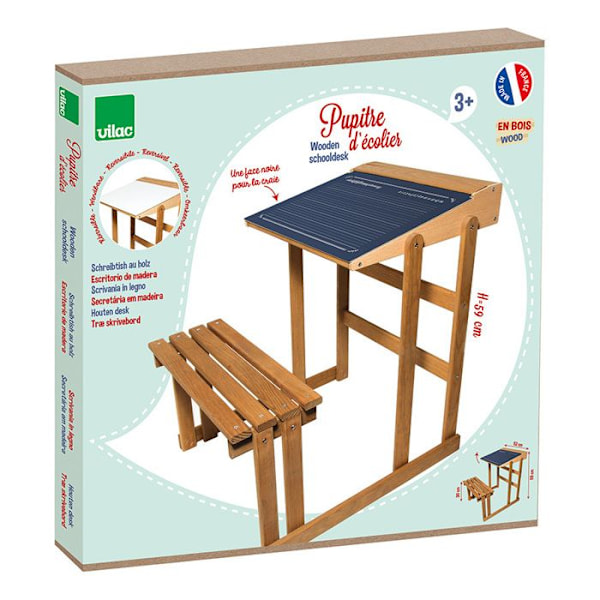 Vilac vintage notställ med vändbar skiffer 3 - 6 år, 6 år och över kastanj