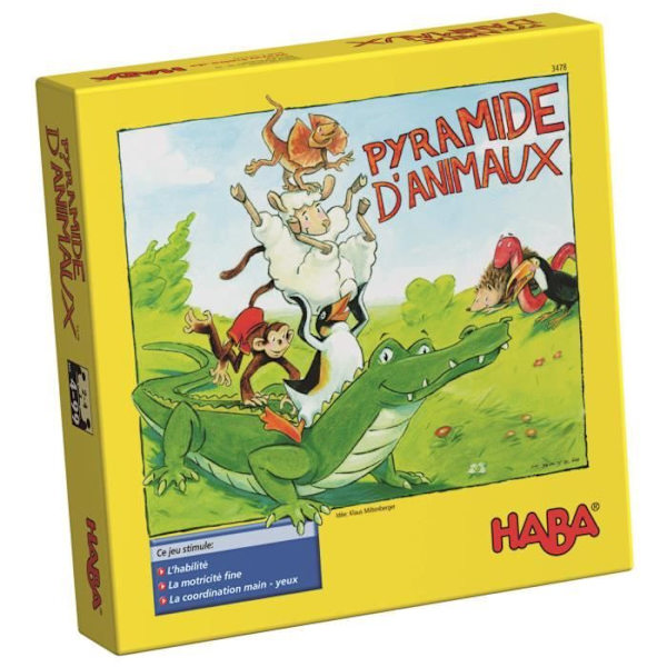 HABA - Eläinpyramidi - Puinen pinottava ja tasapainopeli - 4 vuotta ja yli, 305521 Olika färger