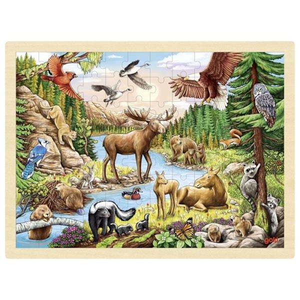 Goki - North American Animals Puzzle - GOLLNEST & KIESEL Flerfärgad