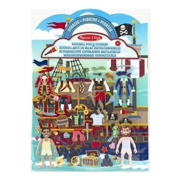 Uudelleen sijoitettavat kohokuva-tarrat - Merirosvot - MELISSA & DOUG - 19102