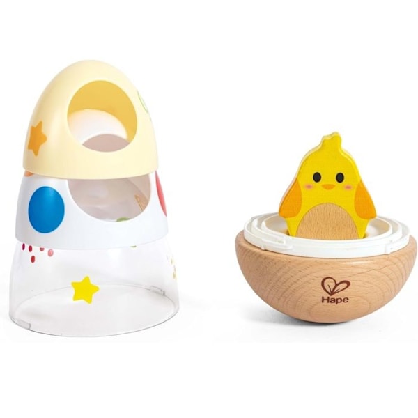 Stapelleksak - HAPE - WOBBLE WONDER STACKER - Trä - 4 delar - Blandad - 24 månader Vit