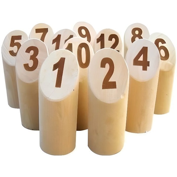 TACTIC Mölkky Bowlingset standardversion Beige och brun