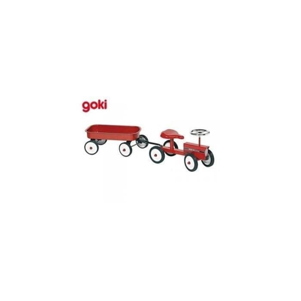 Traktorhållare med avtagbar släpvagn - GOKI - Gummi däck - L122cm - Metall och plast