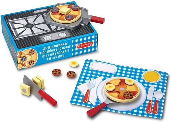 Melissa & Doug - Puinen pannukakkusetti Grå
