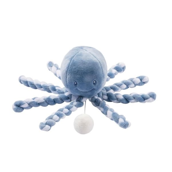 NATTOU Lapidou musikalisk bläckfisk - 23 cm - 100% polyester - Ljusblå