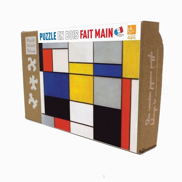 Michèle Wilson Pussel - Komposition 123 av Mondrian - WILSON JEUX Flerfärgad