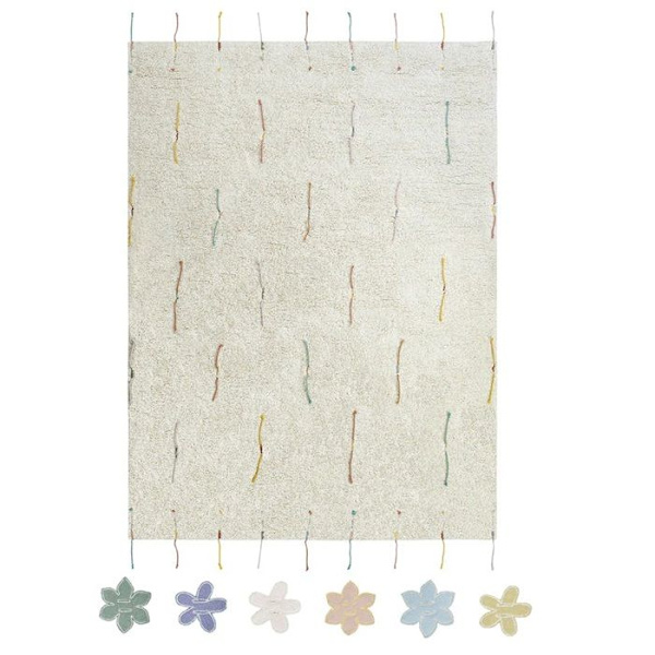 Lorena Canals - Wildflowers tvättbar lekmatta Beige