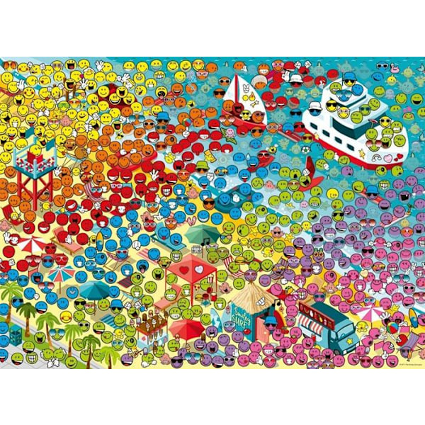 Palapeli 500 kappaletta - NATHAN - Smileyn maailma rannalla - Sarjakuvat ja animaatiot - Sekä tytöille että pojille - 500-750 kappaletta Enfärgad