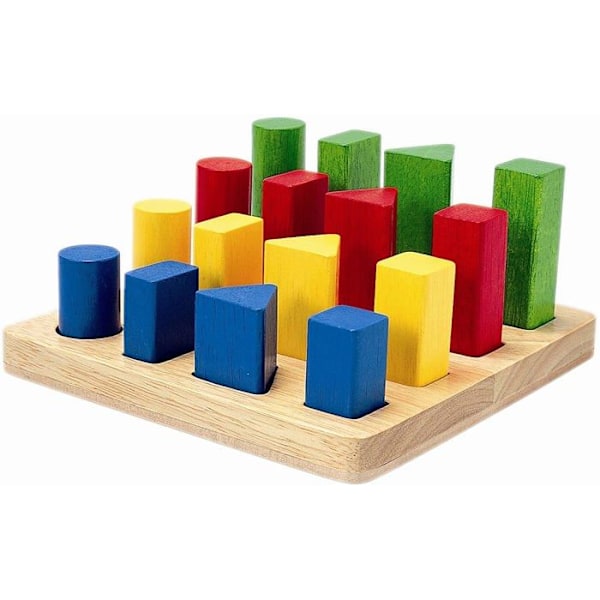 Puinen oppimispeli - Plan Toys - 5125 - Muodot, värit ja koot - Vauva 18 kuukautta ja vanhempi Flerfärgad