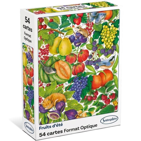 Sentosphère - Spil med 54 kort Sommerfrugter - SENTOSHERE Vit