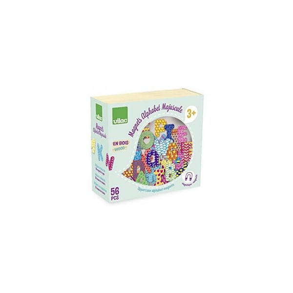 Magnetit Aakkoset Isot Kirjaimet: 56 puukappaletta Grön
