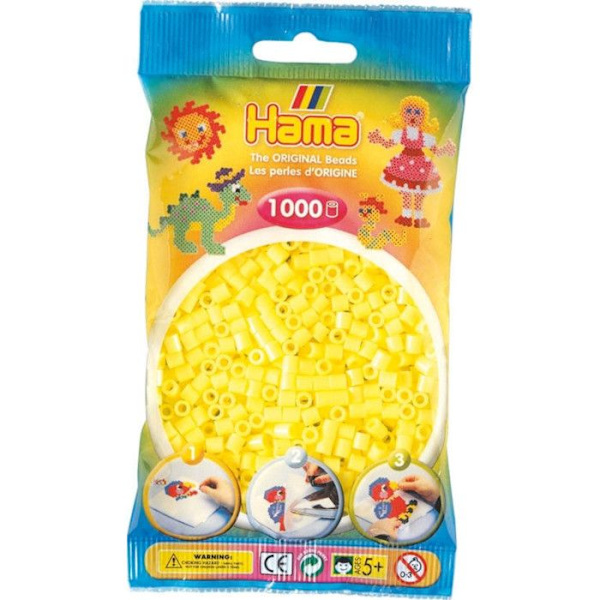 1 000 kpl standardi MIDI -helmiä (Ø5 mm) pastellinkeltainen Pastellin keltainen