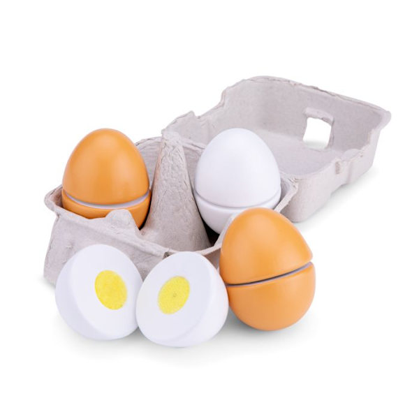 Nya klassiska leksaker - Träägg att skära Grå, vit och orange