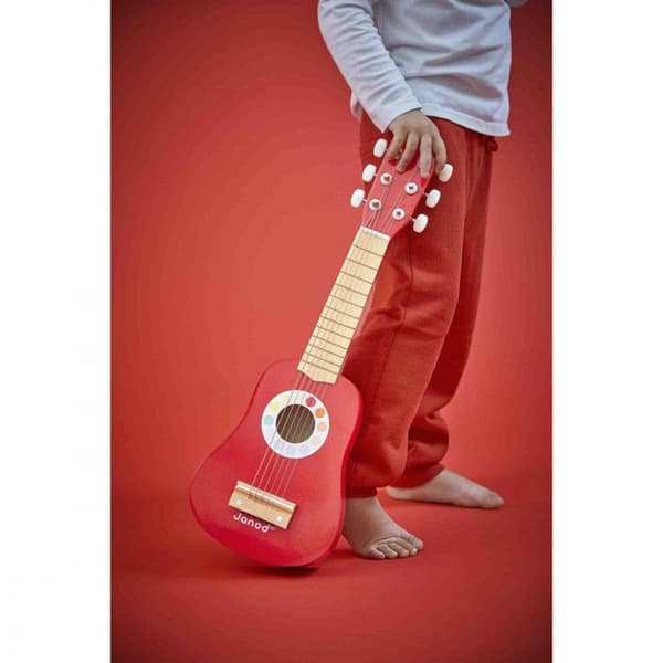 Min første Confetti guitar i træ Röd, beige