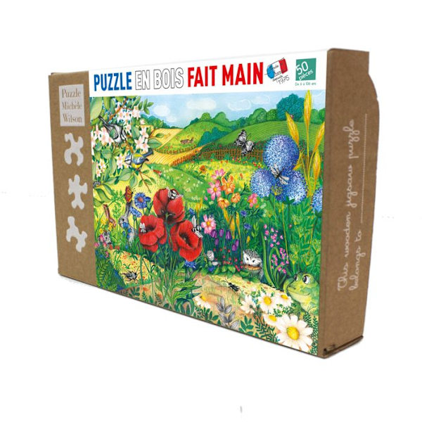 Michèle Wilson Pussel - Äng i blommor - WILSON JEUX kastanj