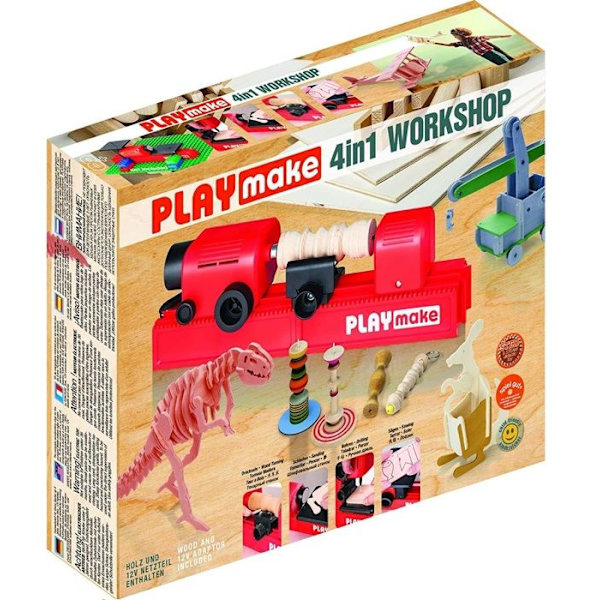 The Cool Tool - PLAYmake 4-in-1 puutyöpaja Röd