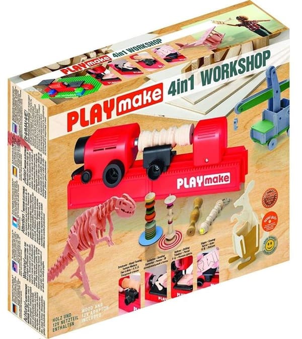 The Cool Tool - PLAYmake 4 in 1 Woodworking Workshop Röd
