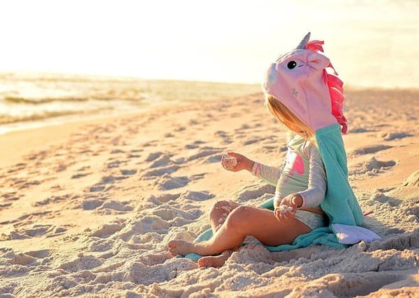 Zoocchini - Børnehåndklæde - Allie en enhjørning - ELEMENTS FOR KIDS Rose