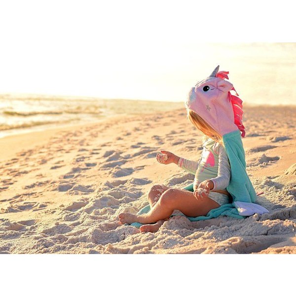Zoocchini - Lasten kylpypyyhe - Allie yksisarvinen - ELEMENTS FOR KIDS Vaaleanpunainen