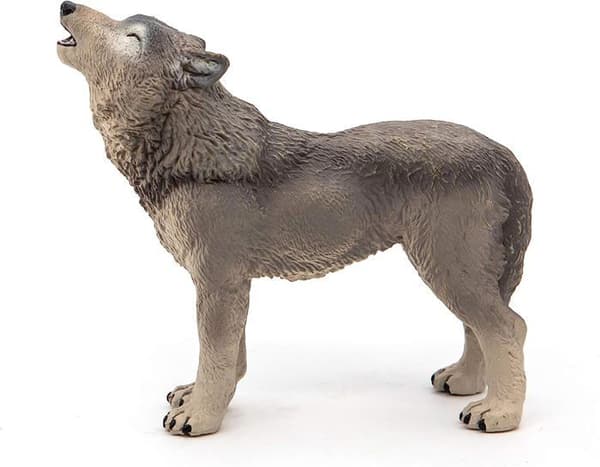 Figur Lufsande Varg Grå, beige och svart