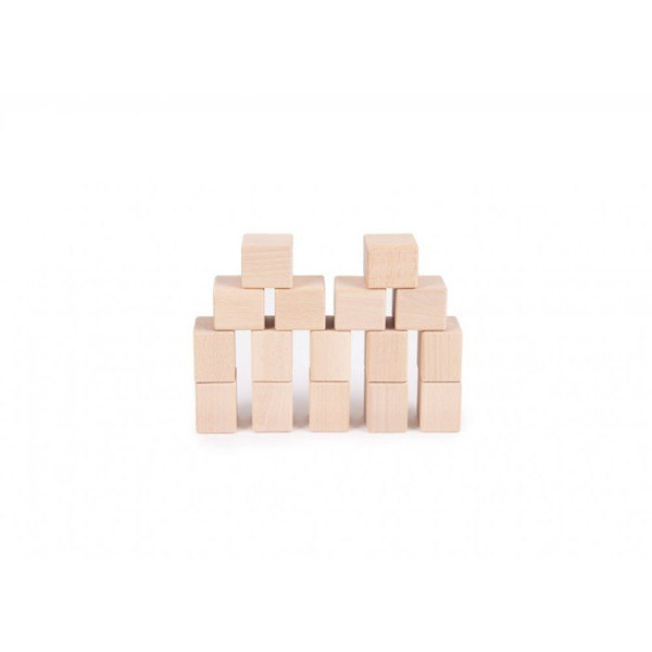 Rakennuspalikat - Just Blocks - Vauvojen pakkaus Just Blocks - 16 kpl - Luonnonpuu - Alkaen 3-vuotiaille Beige