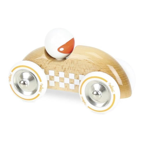 Vilac - Ralliauto Checkers GM luonnonpuusta Beige