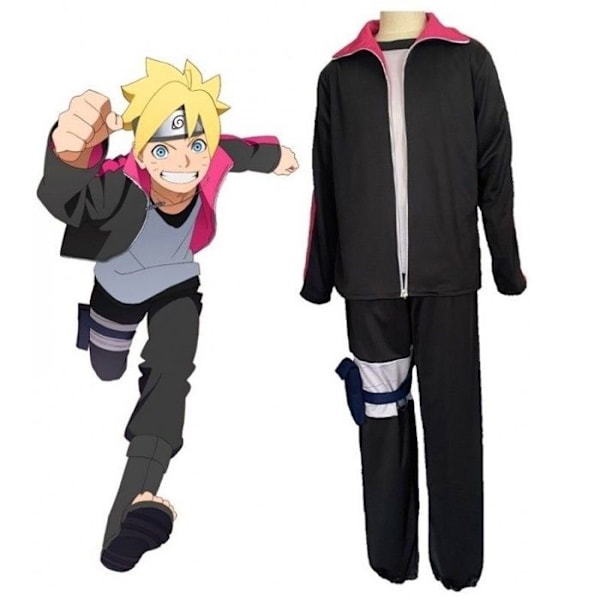 CHAKS Boruto barndräkt - Boruto modell - Svart - 7 år gammal - Pojke - Inomhus - 9-10 år gammal