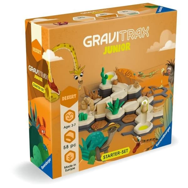 GraviTrax Junior - RAVENSBURGER - Starter Set S Desert - 59 dele - Til børn fra 3 år og opefter Apelsin