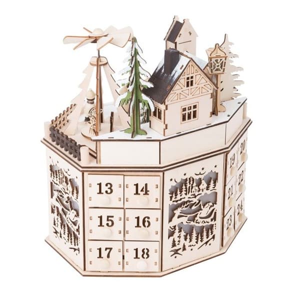 Adventskalender med pyramid Beige