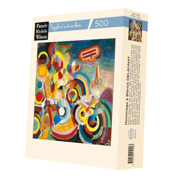 Handklippt träpussel - Delaunay: Homage to Blériot - 500 bitar - MICHELE WILSON PUSSEL Flerfärgad
