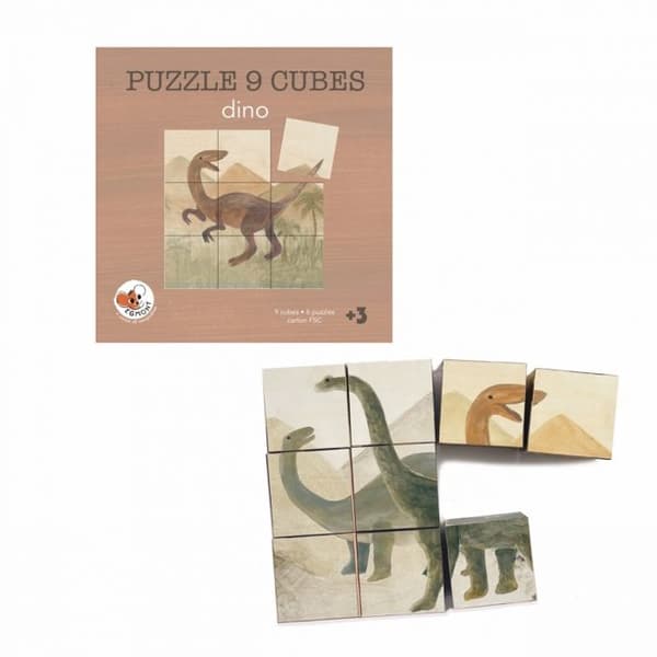Puzzletikku dinosauruksesta puusta Vit