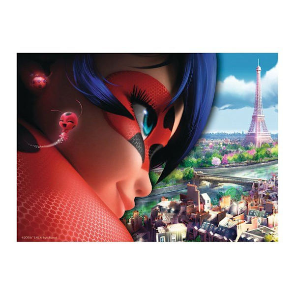 Puzzle Ladybug 60 palapeliä Nathan lapsille alkaen 6-vuotiaille, jossa on 3-osainen palapelijakaja. Röd