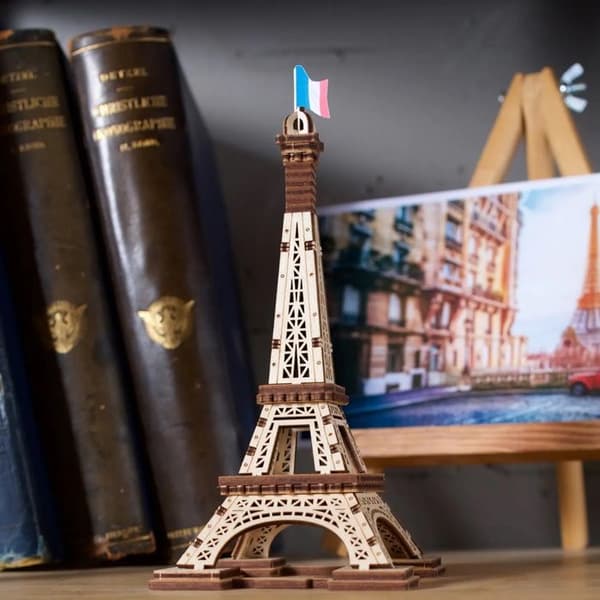 Paris Tårn - Ugears - 3D puslespil i træ beige