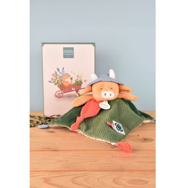 Aneth koen - flad doudou - DOUDOU ET COMPAGNIE - KRAMMEDYR/Doudous - Rød - Polyester / Bomuld Grön
